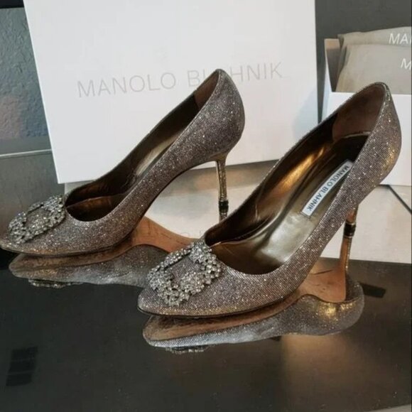 Manolo Blahnik Bronze Hangisi Glitter size